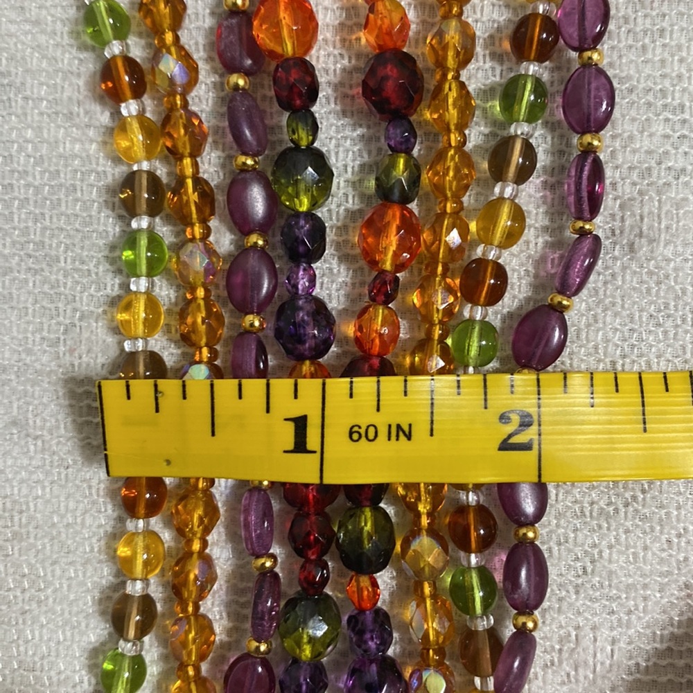Vintage Joan Rivers Czech Glass Bead Multi-Stand Necklace - Picture 9 of 14